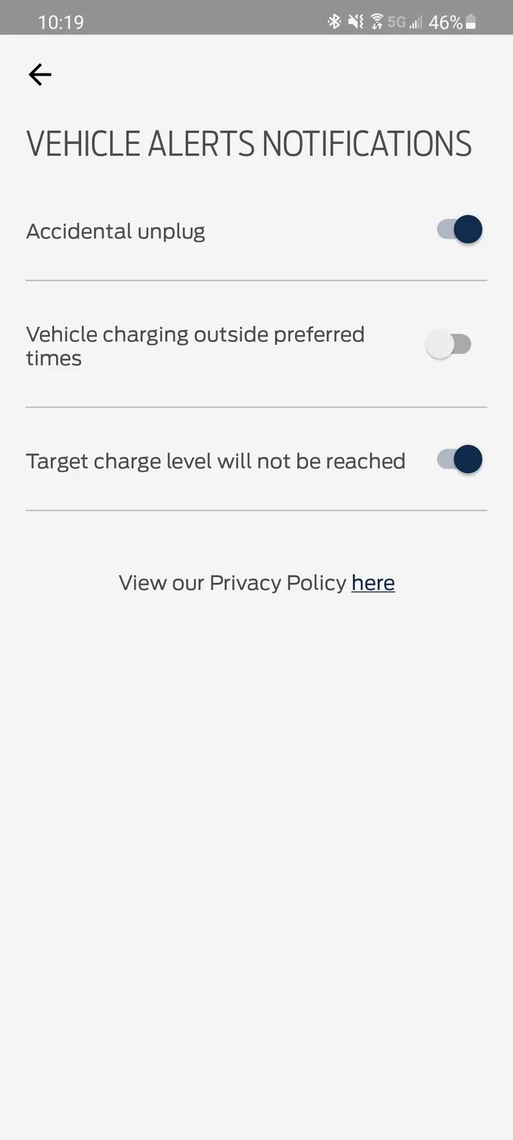 Ford Mustang Mach-E Accidental Unplug messages in FordPass Screenshot_20210919-221914_FordPass