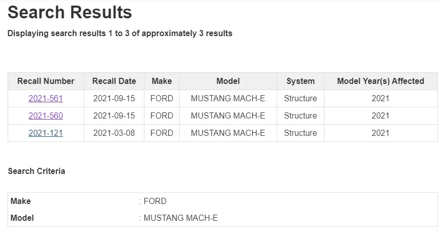 Ford Mustang Mach-E Mach-E Windshield recall in Canada affects 3,178 vehicles 1632155239939