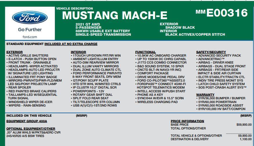 Ford Mustang Mach-E Mach-E GT 360 Camera needed? 1632357084950