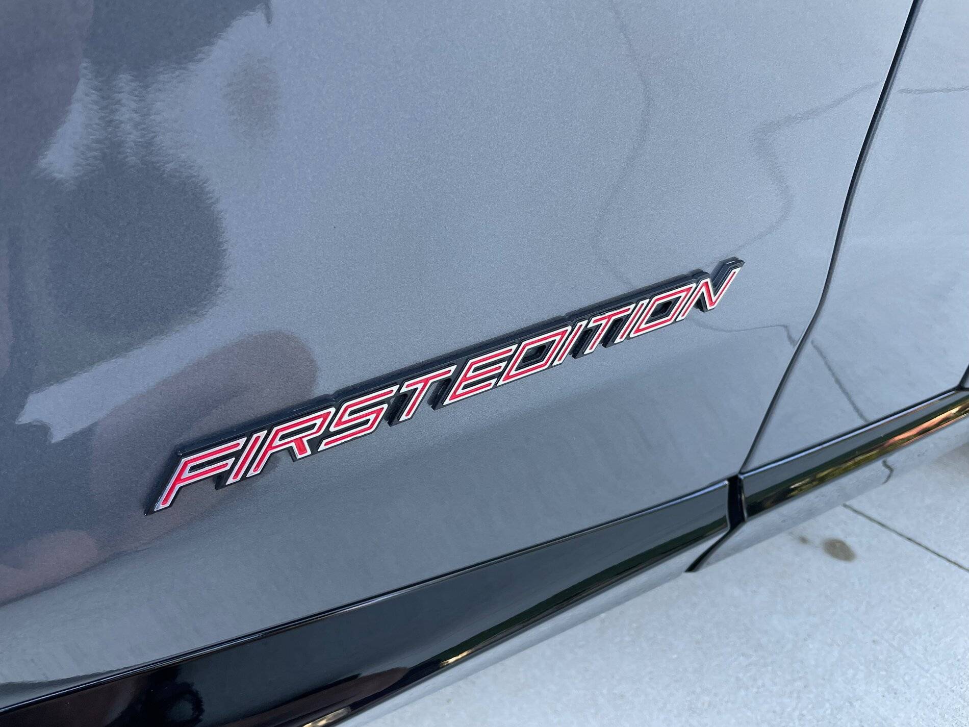 Ford Mustang Mach-E First Edition Billet Aluminum Emblems Installed IMG_3886