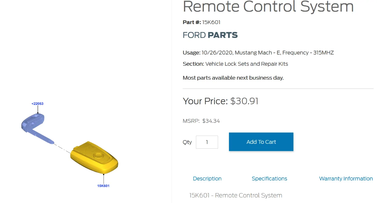 Ford Mustang Mach-E Got a free second keyfob, from Ford! 1633612623390