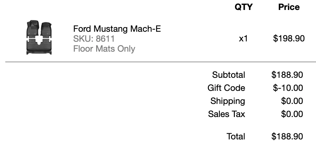 Ford Mustang Mach-E Tuxmats for Mach-E just released Screen Shot 2021-10-07 at 12.27.27 PM