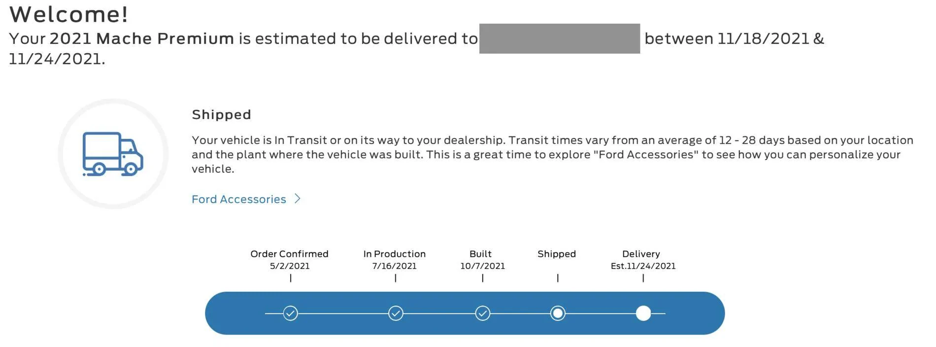 Ford Mustang Mach-E Delivery Dates Went from 10/25-10/31 to N/A - N/A 1633696805053