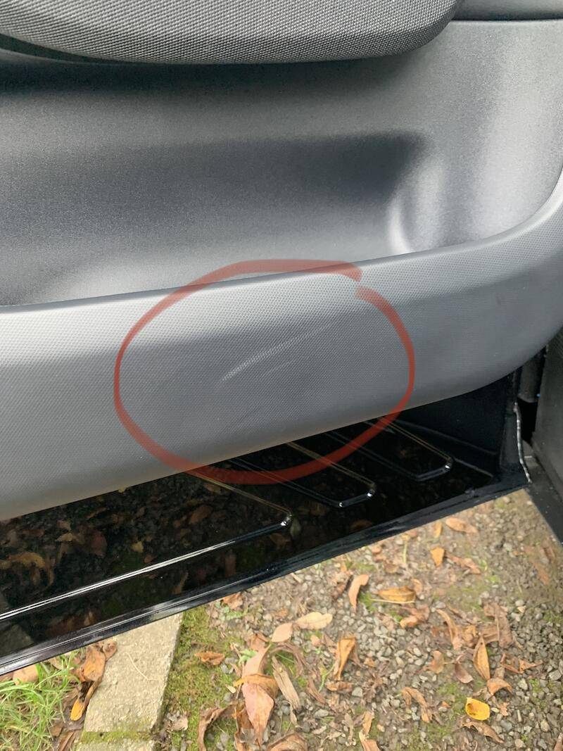 Ford Mustang Mach-E Scuff marks on door interior 1634163731847