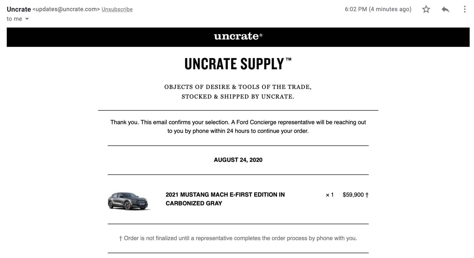 Ford Mustang Mach-E Ford is opening up some more First Edition Mach-E orders UNCRATE