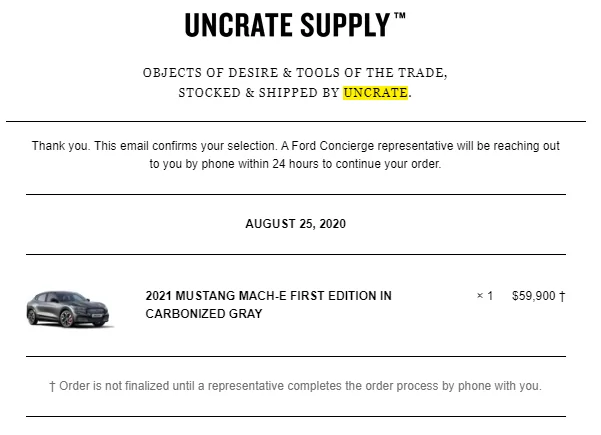 Ford Mustang Mach-E Ford is opening up some more First Edition Mach-E orders 1598558128844