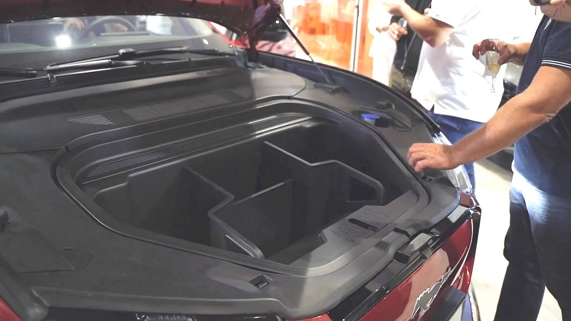 Ford Mustang Mach-E Front trunk (frunk) organizer / divider / storage system shown in images 1599368194832