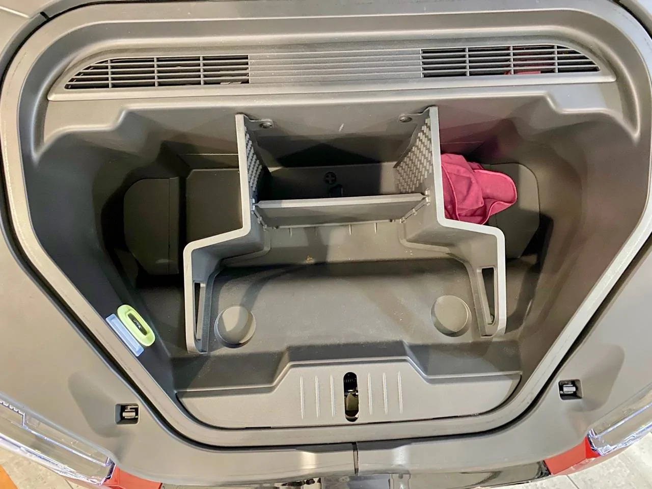 Ford Mustang Mach-E Front trunk (frunk) organizer / divider / storage system shown in images IMG_5735