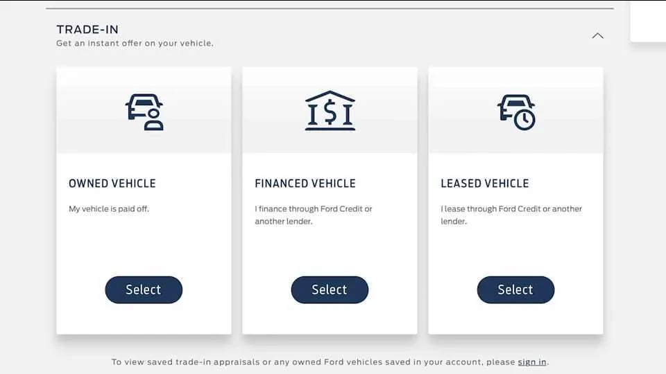 Ford Mustang Mach-E 2021 Mach-E Mustang Online Buying Process Detailed Ford-Mustang-Mach-E-Purchase-Dashoard-Trade-In-1