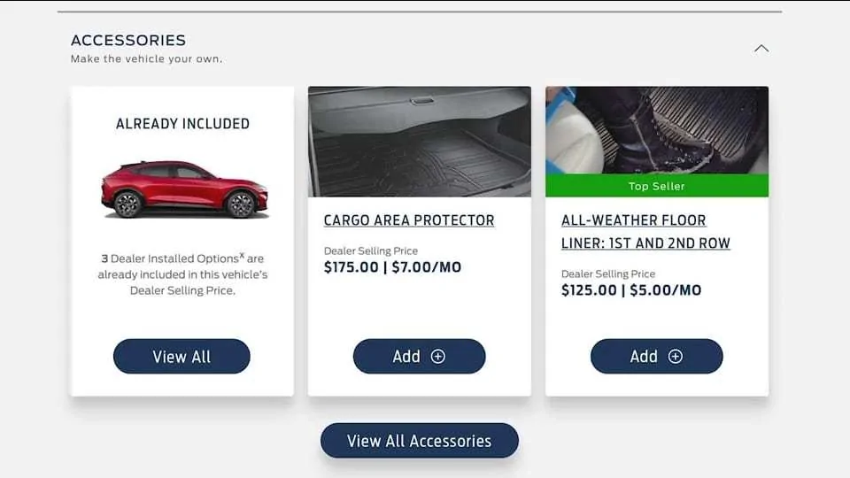 Ford Mustang Mach-E 2021 Mach-E Mustang Online Buying Process Detailed rd-Mustang-Mach-E-Purchase-Dashboard-Accessories-1