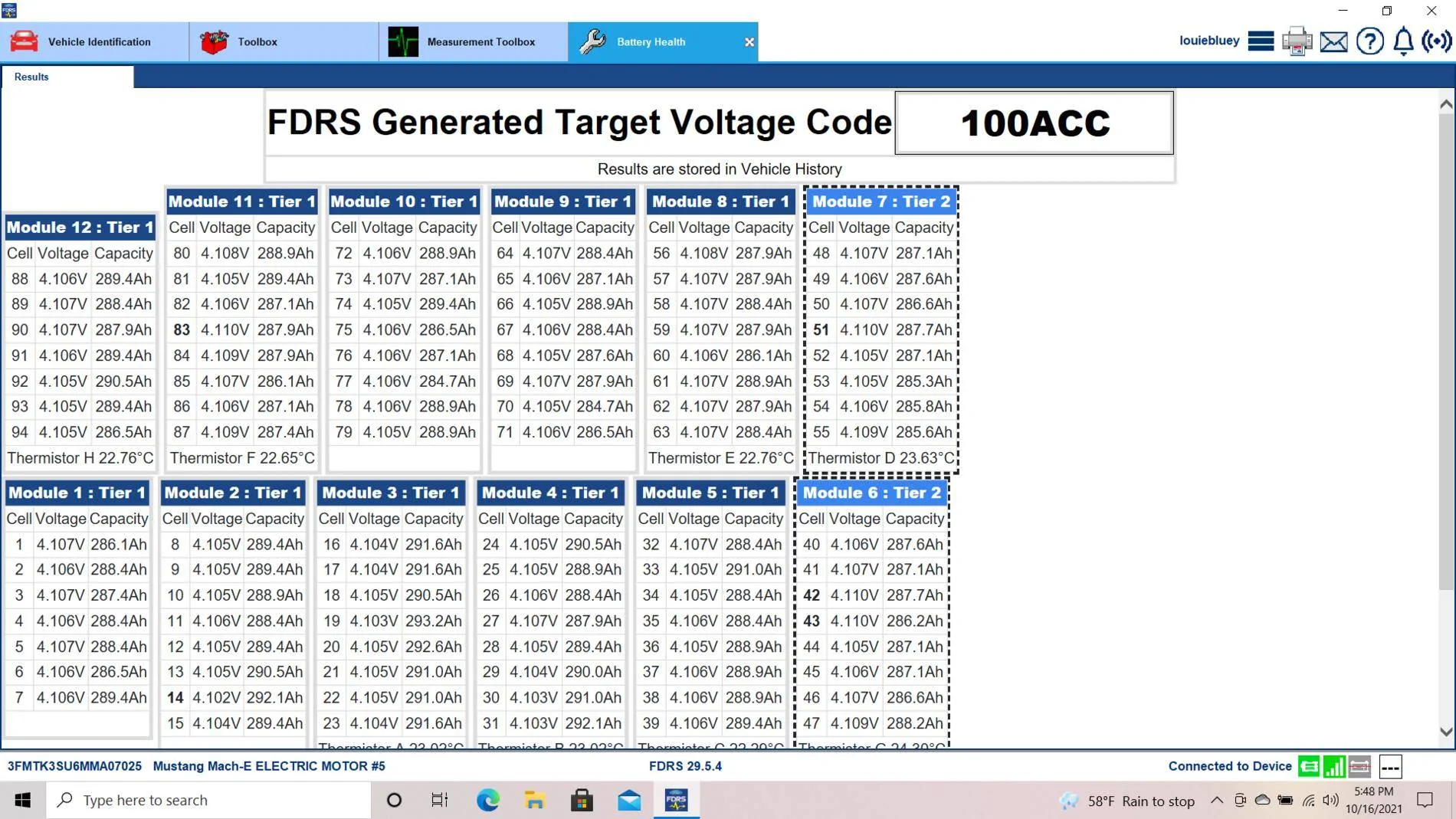 Ford Mustang Mach-E Battery Cell Voltages on FDRS Screenshot (29)