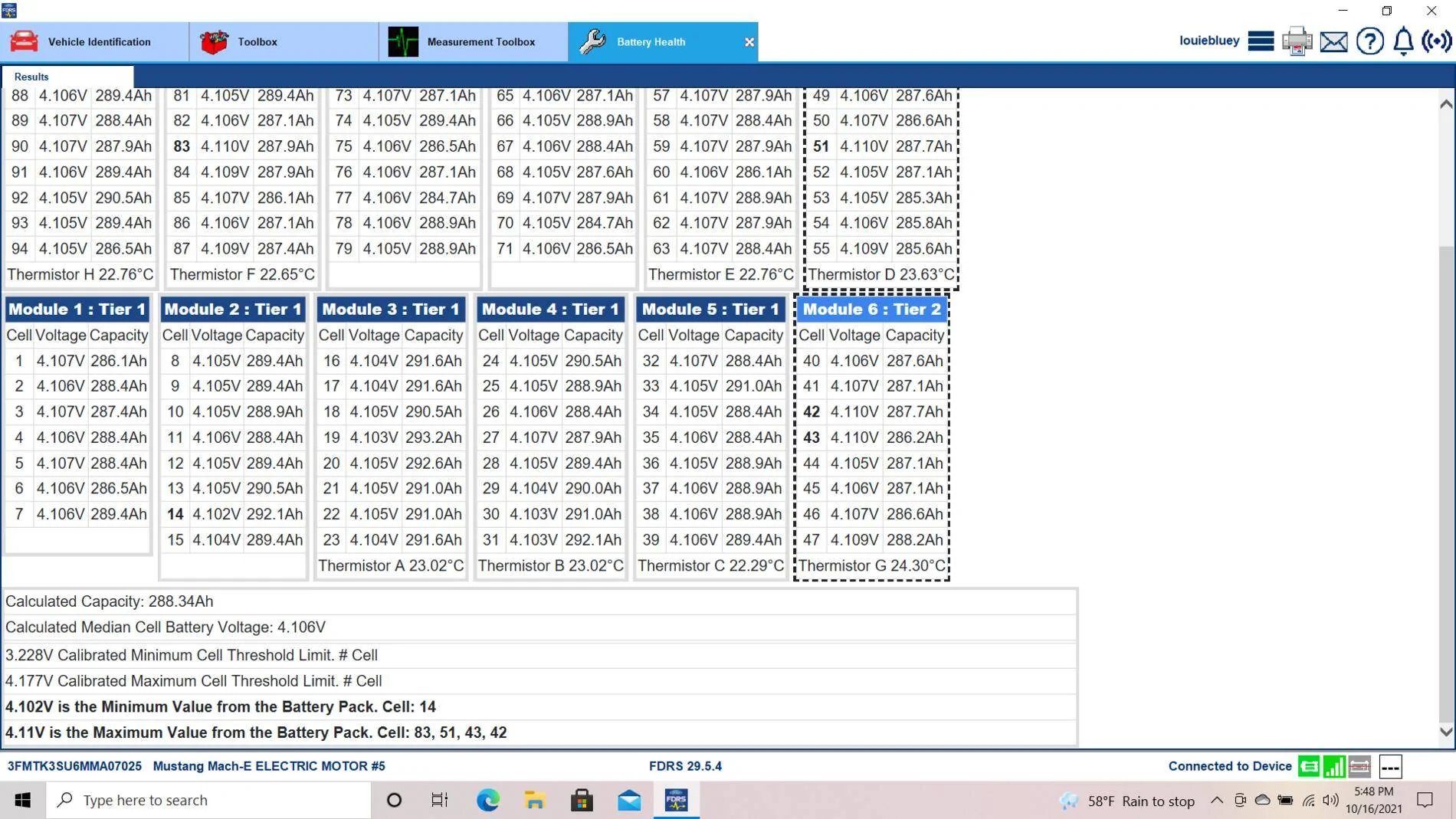 Ford Mustang Mach-E Battery Cell Voltages on FDRS Screenshot (30)