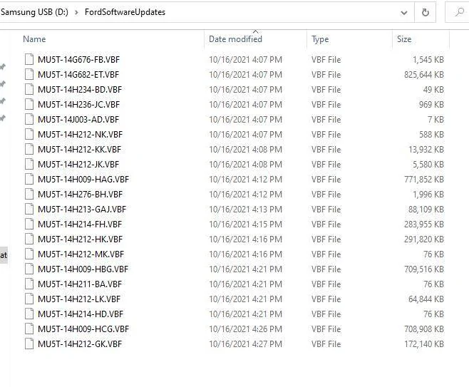 Ford Mustang Mach-E [OTA] 1.7.1 Appears to be incoming files
