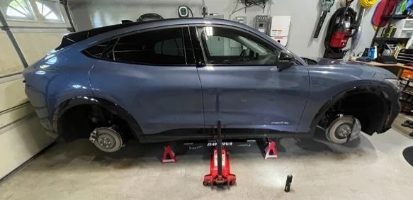 Ford Mustang Mach-E Rotating tires at 21k miles jack