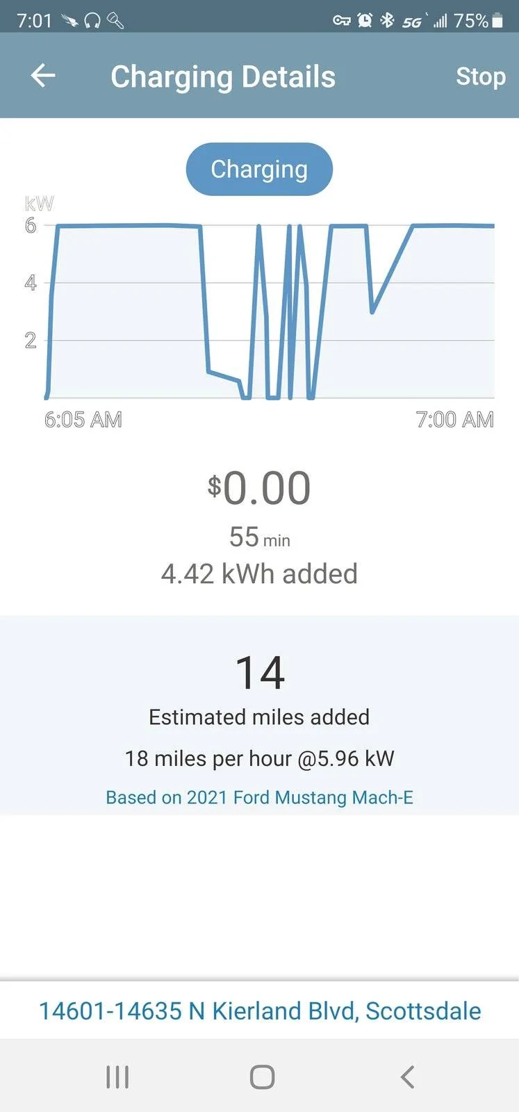 Ford Mustang Mach-E Weird Charging Pattern at Public Chargepoint Station Screenshot_20211025-070152_ChargePoint