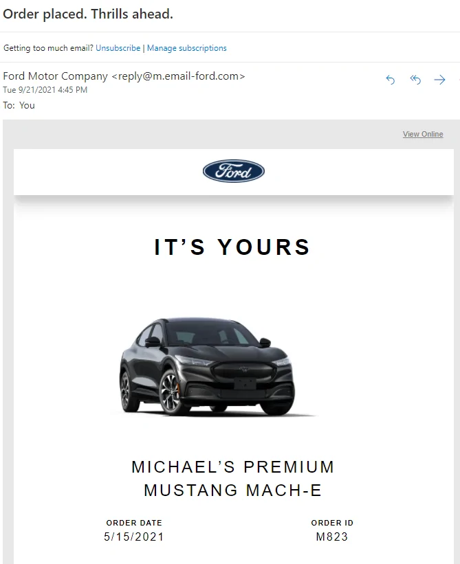 Ford Mustang Mach-E Thread for people who ordered a 2022 on 10/1 to post adventures 1635513612242