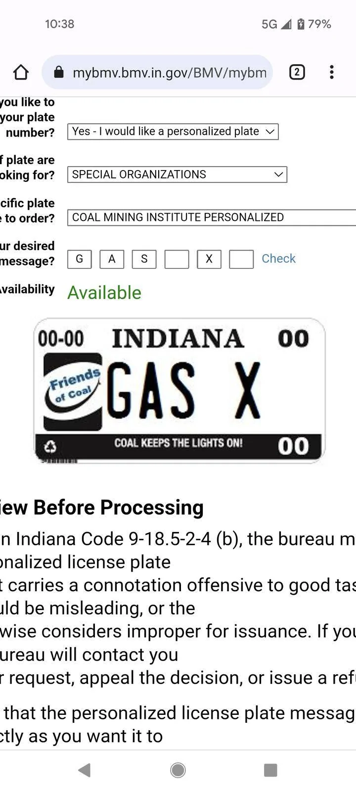 Ford Mustang Mach-E Vanity Plate Recommendations Screenshot_20211030-103825