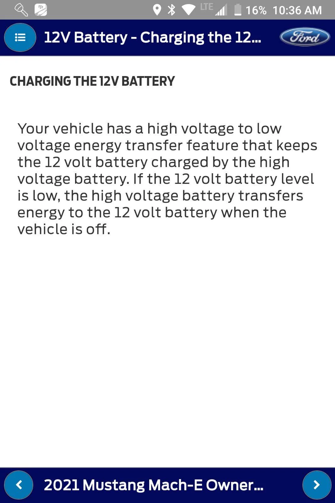Ford Mustang Mach-E How to Recondition/Service Your 12V Battery Screenshot_20211106-103617