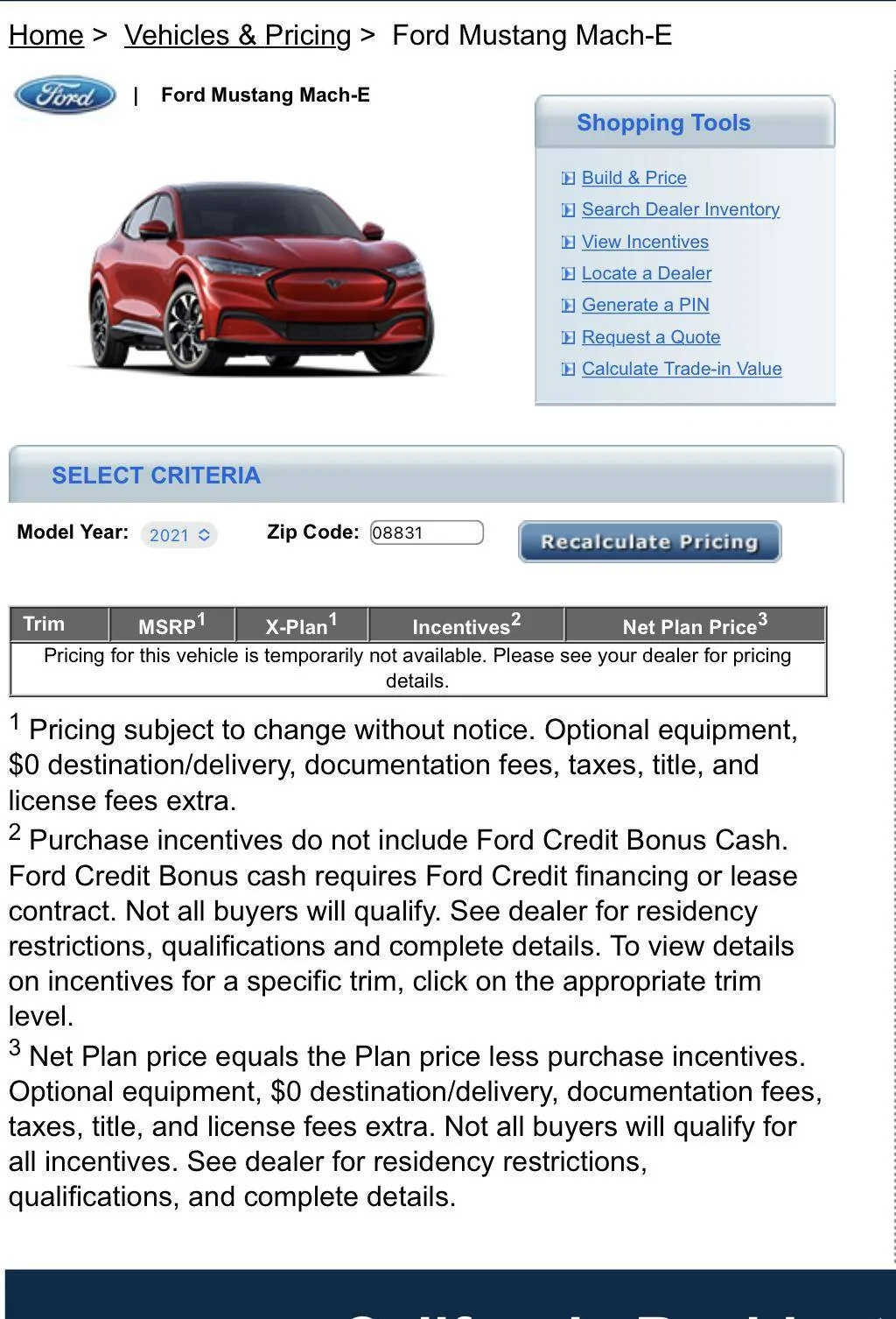 Ford Mustang Mach-E 2021 Mach E XPlan pricing released. Additional $250 incentive! 1636296986377