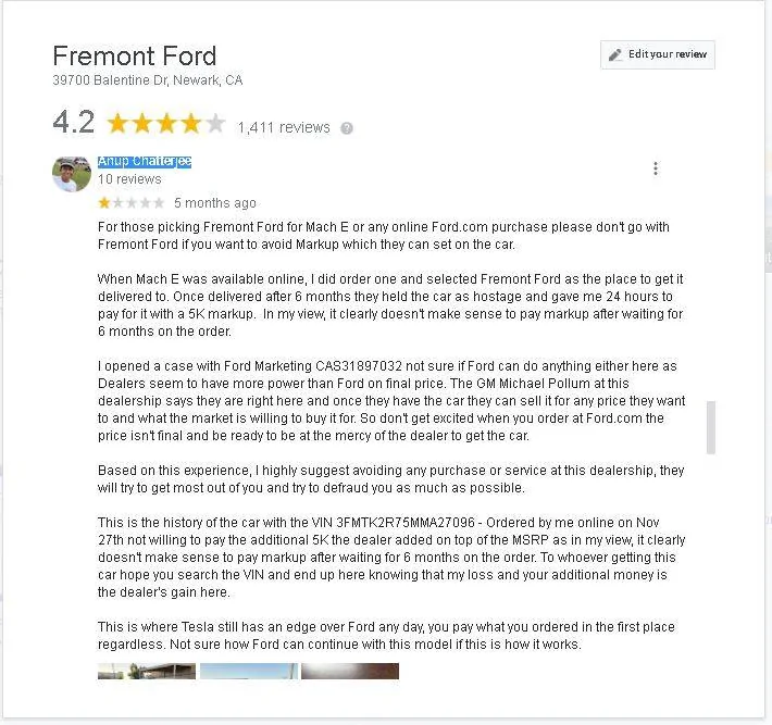 Ford Mustang Mach-E What we could do regarding mach e online order and dealer's markup Capture1