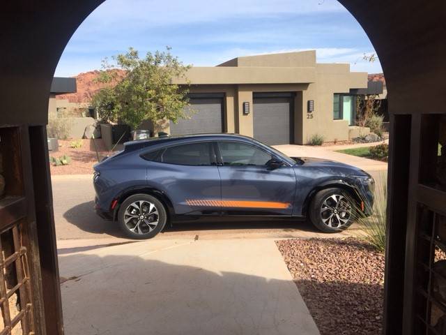 Ford Mustang Mach-E Infinite Blue Mach-E with Liquid Copper Stripes + Clear Bra + Ceramic Coating ford 6