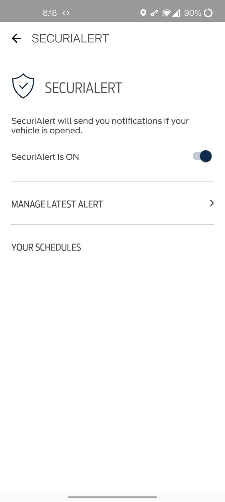 Ford Mustang Mach-E SecuriAlert schedule not working Screenshot_20211122-081831