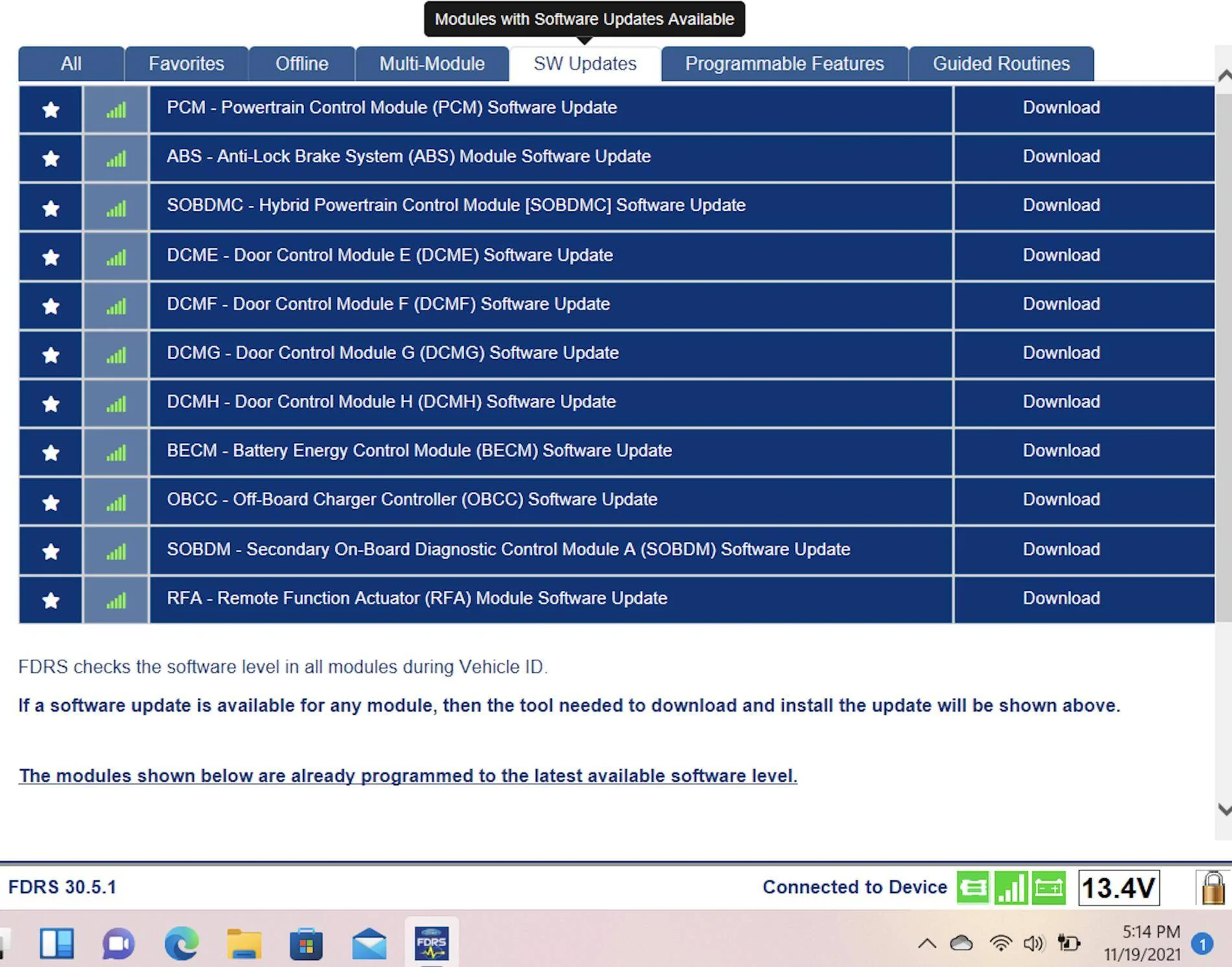 Ford Mustang Mach-E Customer Satisfaction Program 21P22 - Software Calibration Update Screen Shot 2021-11-23 at 2.35.30 PM