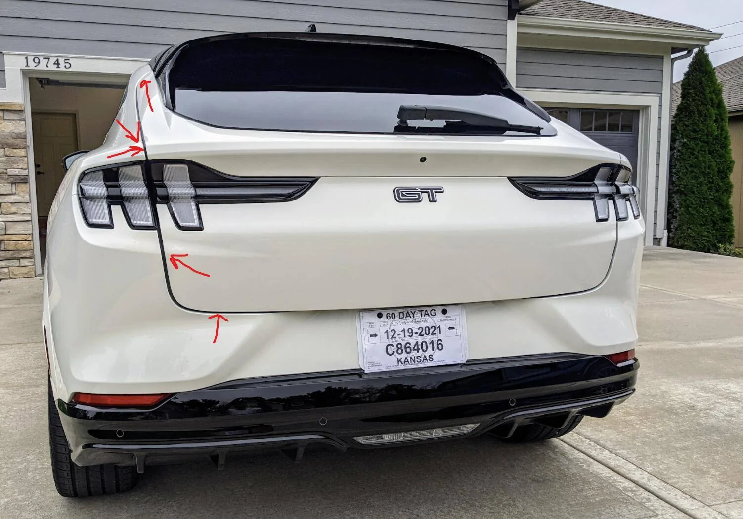 Ford Mustang Mach-E Added a black bar / blackout wrap to tail rear and waiting for spoiler 1638150973827