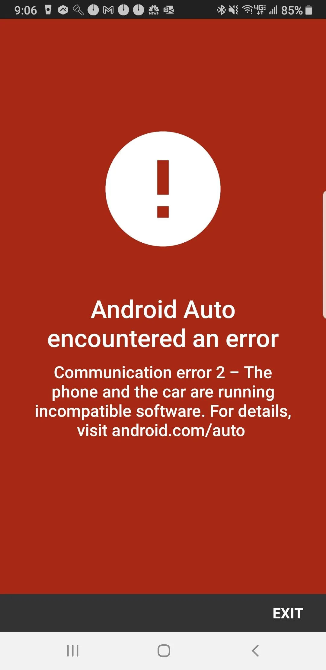 Ford Mustang Mach-E Android Auto Error Screenshot_20211203-090631_Google Play services