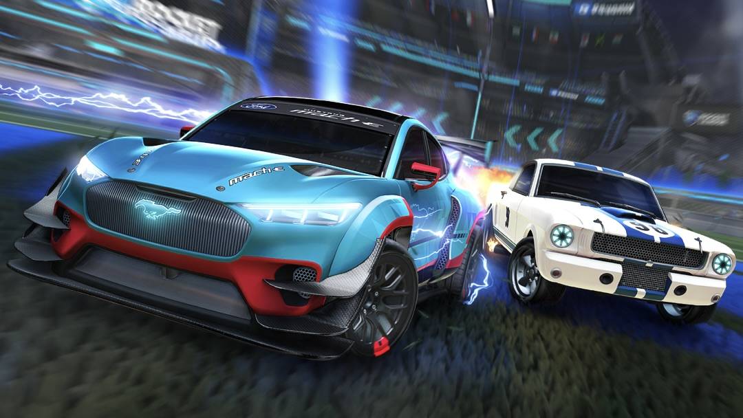 Ford Mustang Mach-E Mach-E Coming to Rocket League Game [Trailer Inside] Ford-Mustang-Mach-E-and-1965-Ford-Mustang-Shelby-GT350R-Rocket-League-Edition-Exterior-002-Fr
