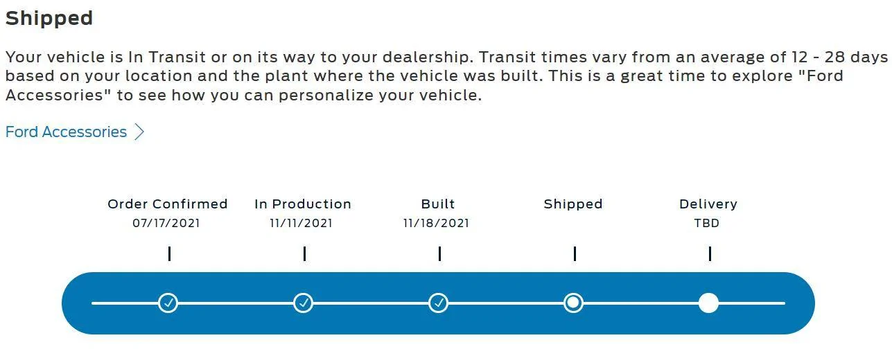 Ford Mustang Mach-E Can i track Mach-E while shipment in progress 1639094820807