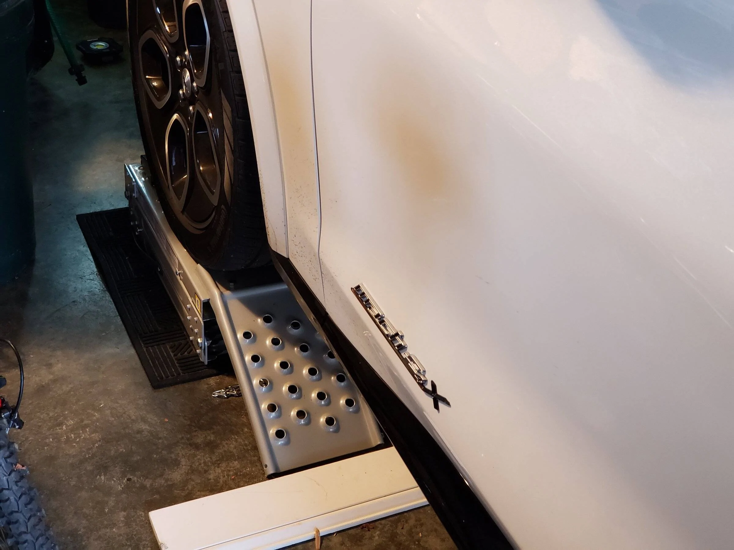 Ford Mustang Mach-E Ramps for working under a GT 20211211_143105
