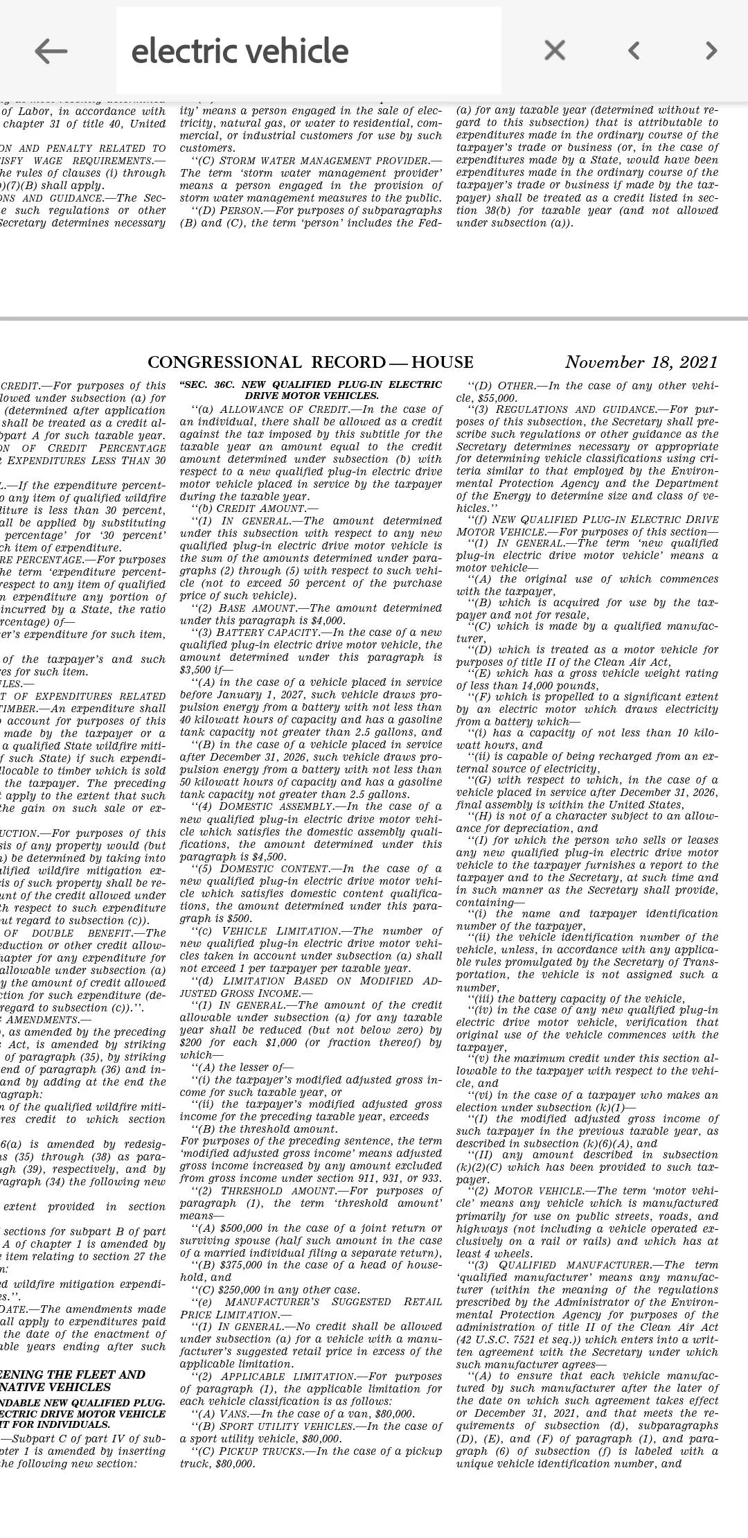 Ford Mustang Mach-E November 3rd 2021 Revised Tax incentives for EVs from House of Reps. Screenshot_20211214-024230_Adobe Acrobat
