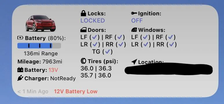 Ford Mustang Mach-E ? Scriptable FordPass Widget (iOS, iPad, MacOS) 6F924A15-D14A-422B-88D5-4758CC30E174