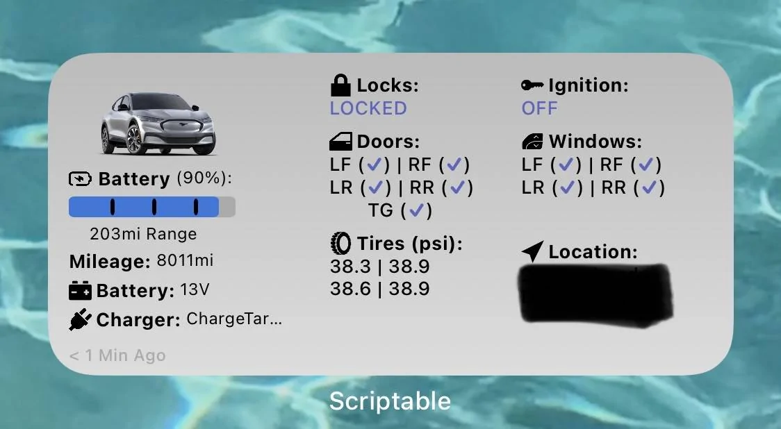 Ford Mustang Mach-E ? Scriptable FordPass Widget (iOS, iPad, MacOS) IMG_0877