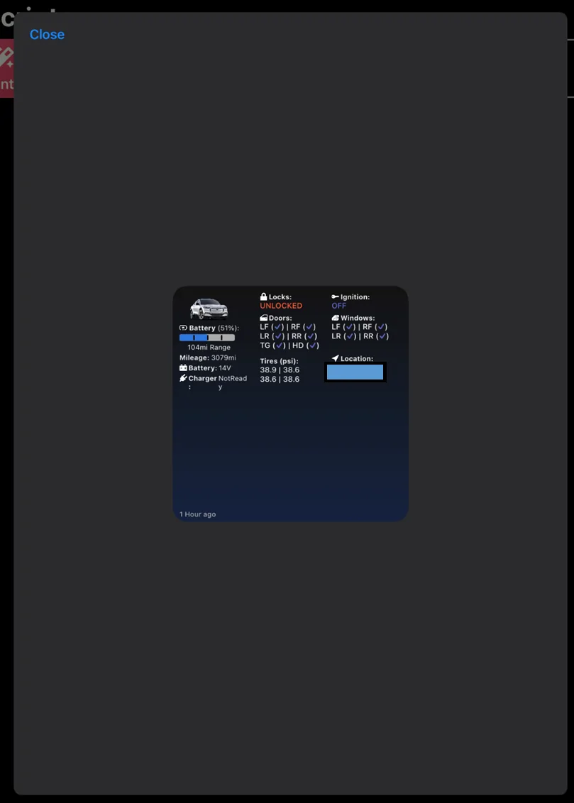 Ford Mustang Mach-E ? Scriptable FordPass Widget (iOS, iPad, MacOS) WidgetScreenshot