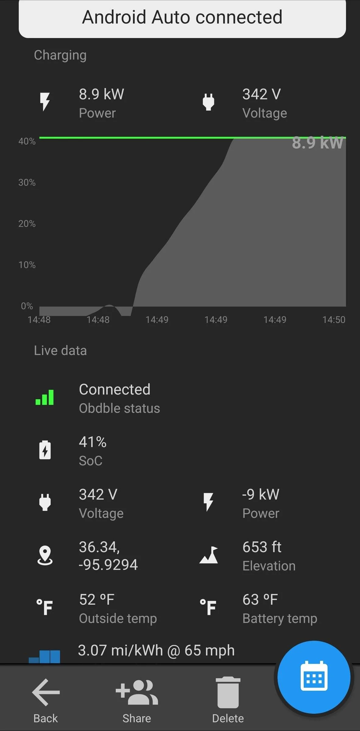 Ford Mustang Mach-E New ABRP Feature : Live Data via OBD Screenshot_20211220-145031_Plasma Ember