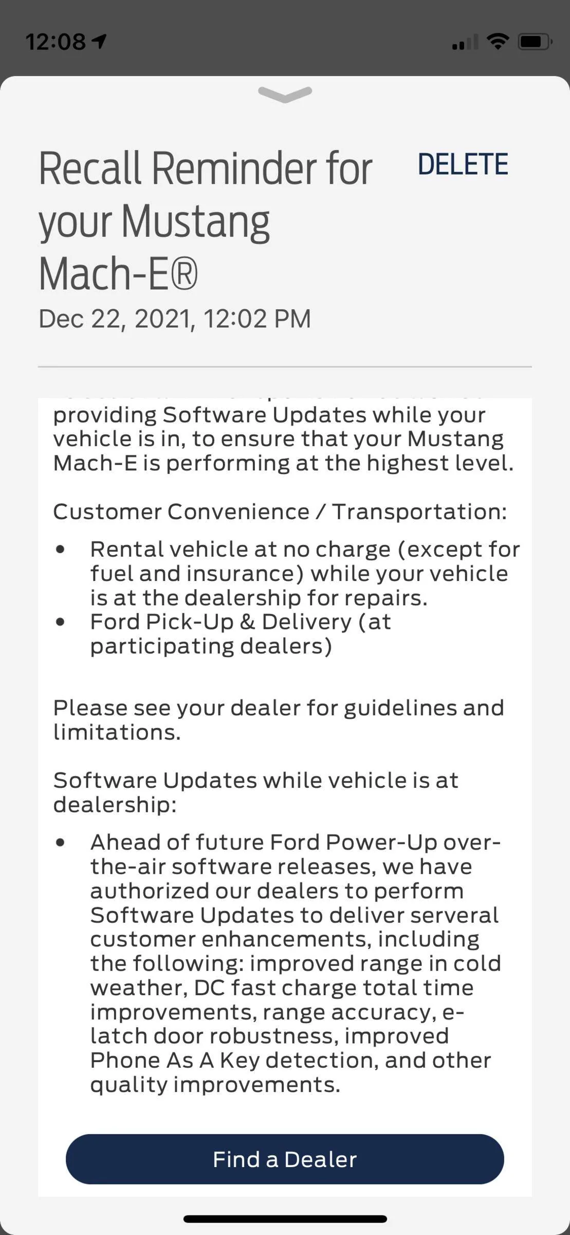 Ford Mustang Mach-E Software updates during recall? Recall feedback? IMG_0274