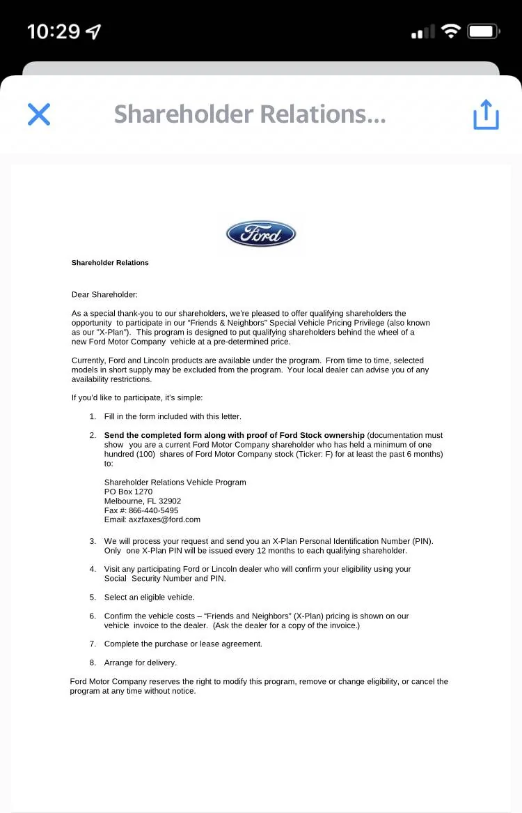 Ford Mustang Mach-E X Plan Questions: How to prove I've been a shareholder for 6+ months? 33F31BA8-3FB1-4A13-8DB3-733A48FD59F3