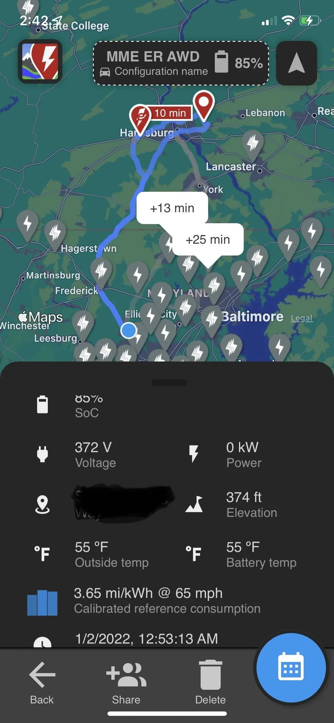 Ford Mustang Mach-E New ABRP Feature : Live Data via OBD 1641155014926
