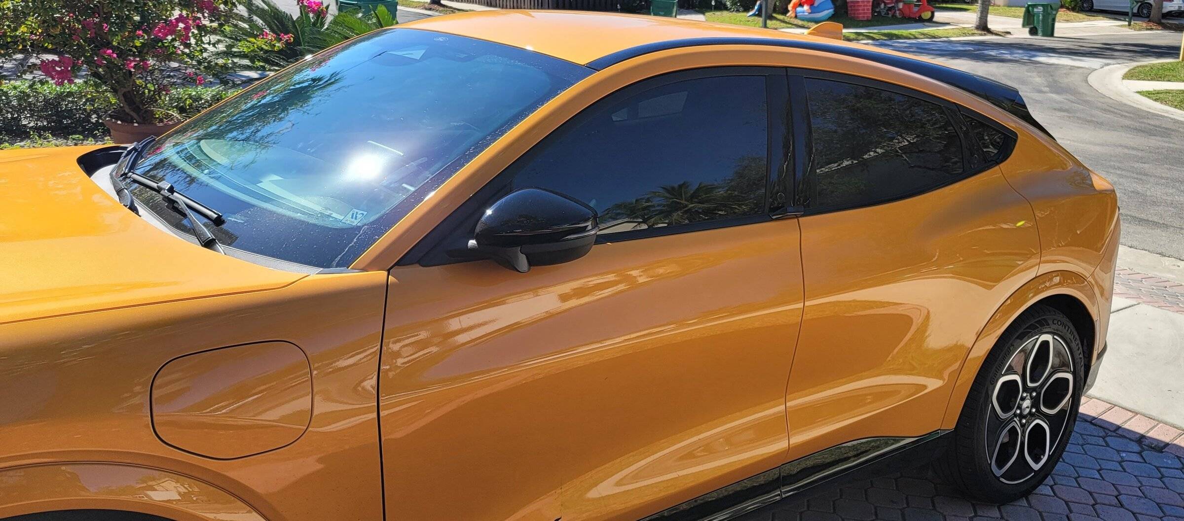 Ford Mustang Mach-E Added a black bar / blackout wrap to tail rear and waiting for spoiler GT Windows