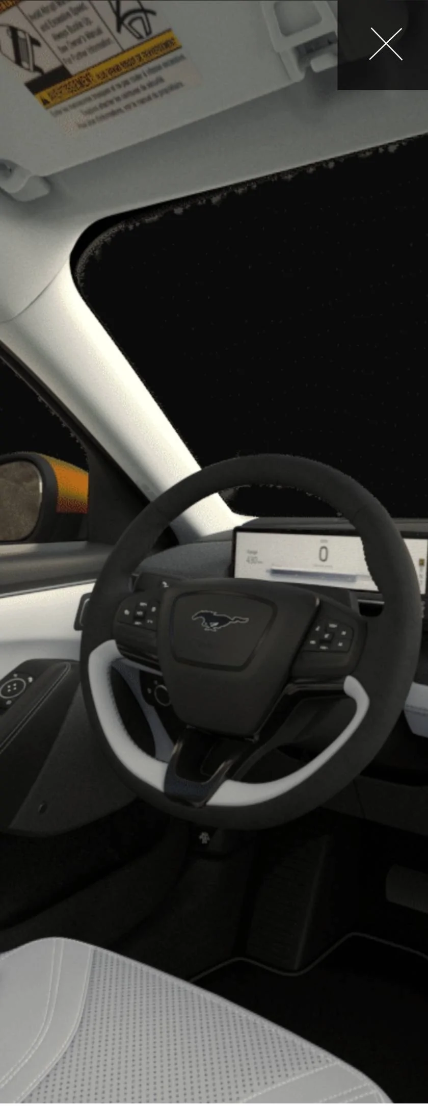 Ford Mustang Mach-E Two tone steering wheel with the light gray interior? Screenshot_20220108-093643_Chrom