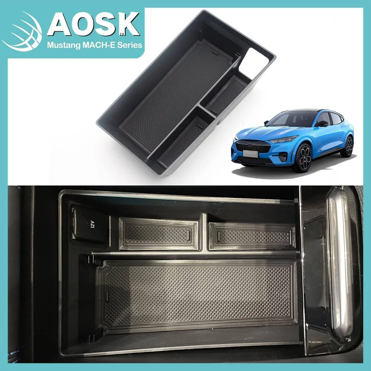 Ford Mustang Mach-E AOSK Middle Console Organizer without Coin Space version 1可删