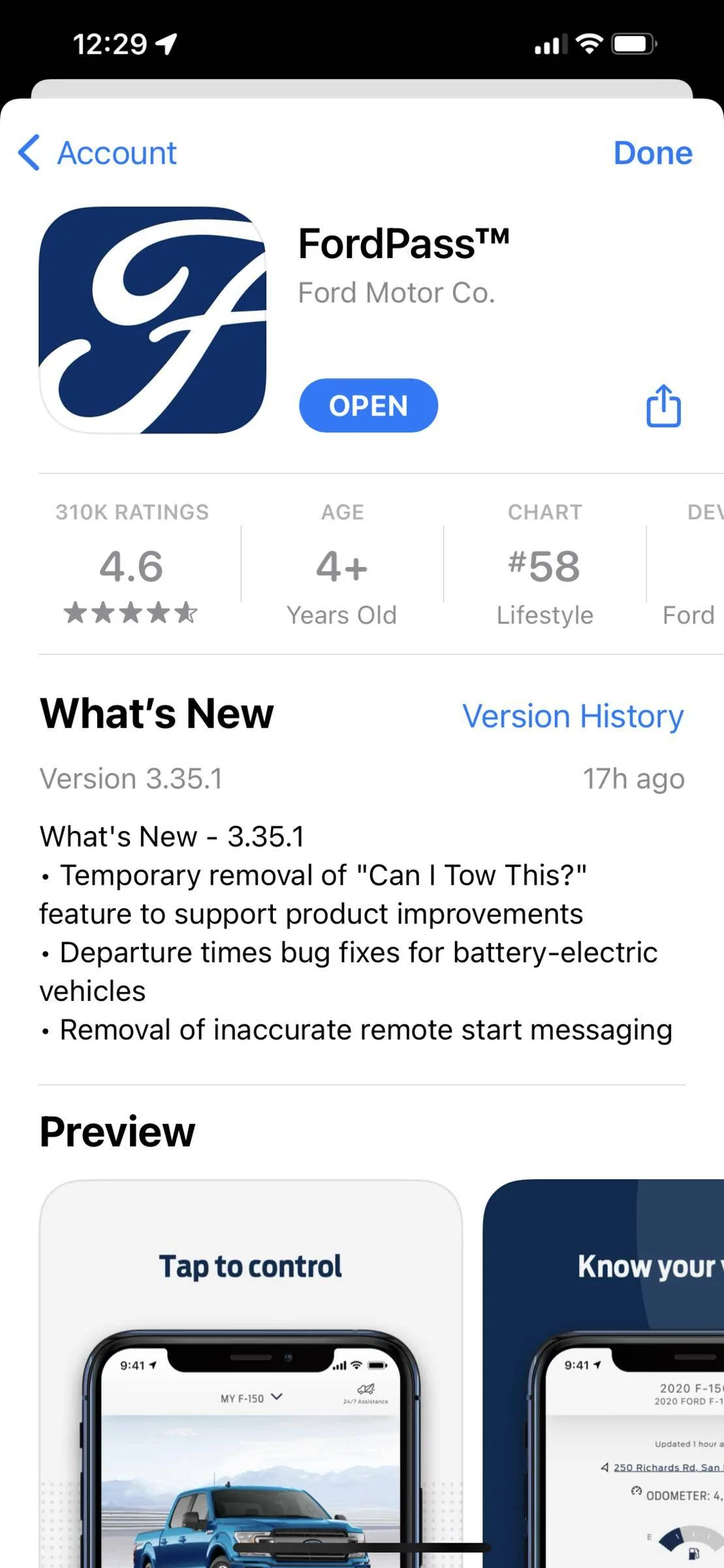 Ford Mustang Mach-E FordPass 3.35.1 Released (iOS) EFD7BE9A-3A97-42FD-B5E0-220D368CC64E