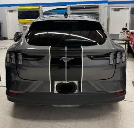 Ford Mustang Mach-E Got new racing stripes w/pinstripes! Carbonized Gray. 7e0cc1c5-3b2b-454b-b6d0-5d40c606d02a