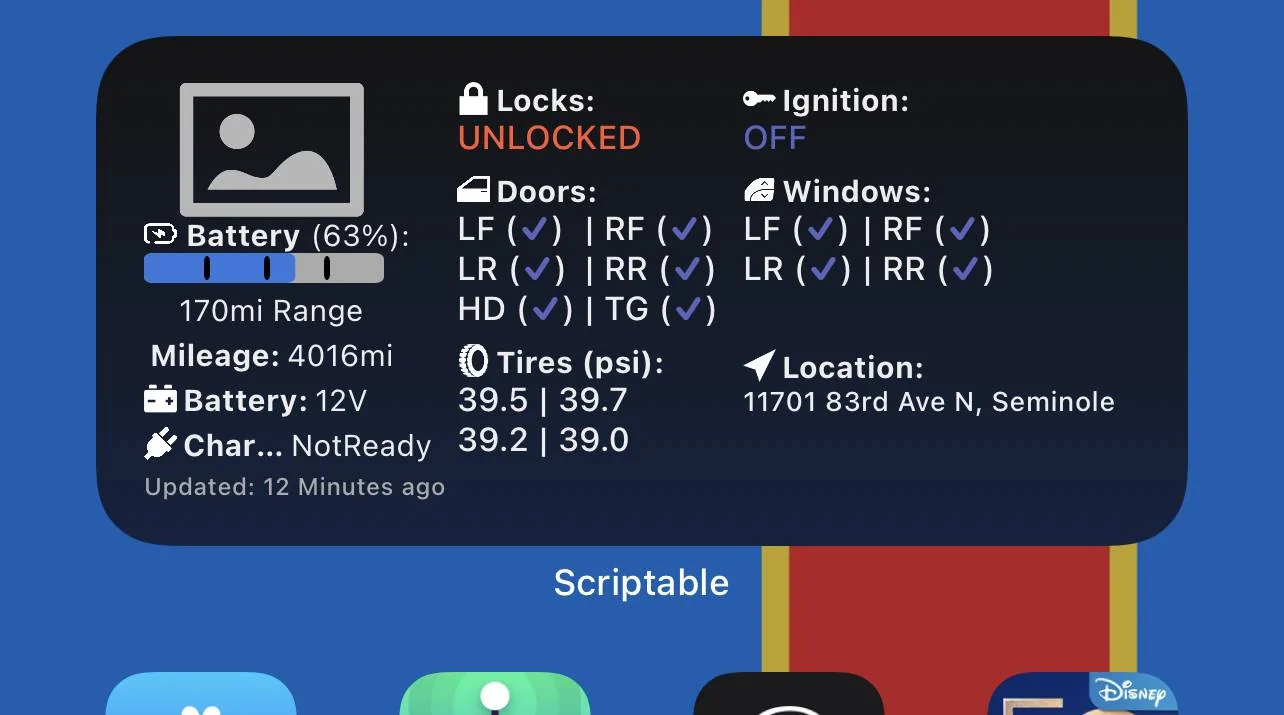 Ford Mustang Mach-E ? Scriptable FordPass Widget (iOS, iPad, MacOS) 06092253-1865-4D21-BBA4-EB00B7BBFC7C