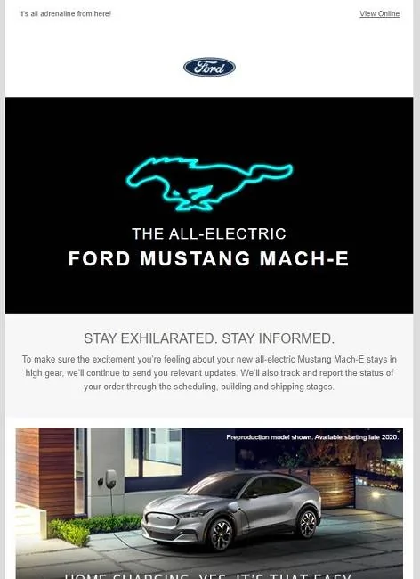 Ford Mustang Mach-E What emails did you get from Ford and when? ford-email