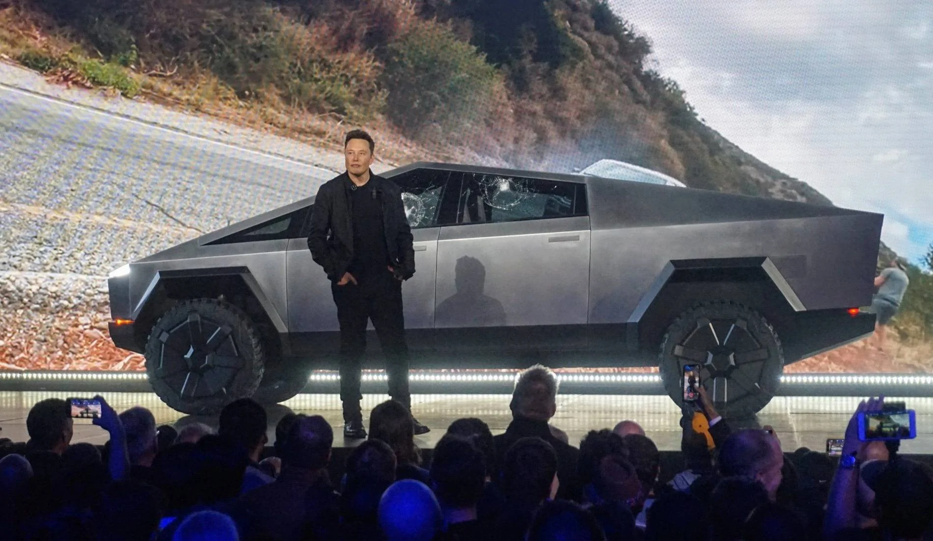 Ford Mustang Mach-E The Ford Mustang Mach-E Naming Controversy May Have A Silver Lining rtruck-unveiling-event-truck-KYLE-elon-musk-scaled