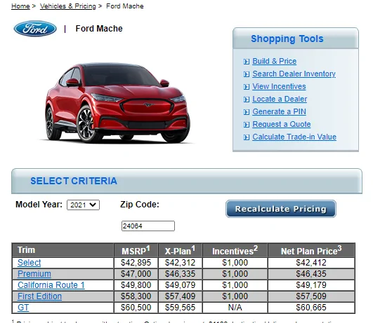 Ford Mustang Mach-E BREAKING: 2021 Mach-E Mustang Price Reduced on All Models Except GT! 1601388075742