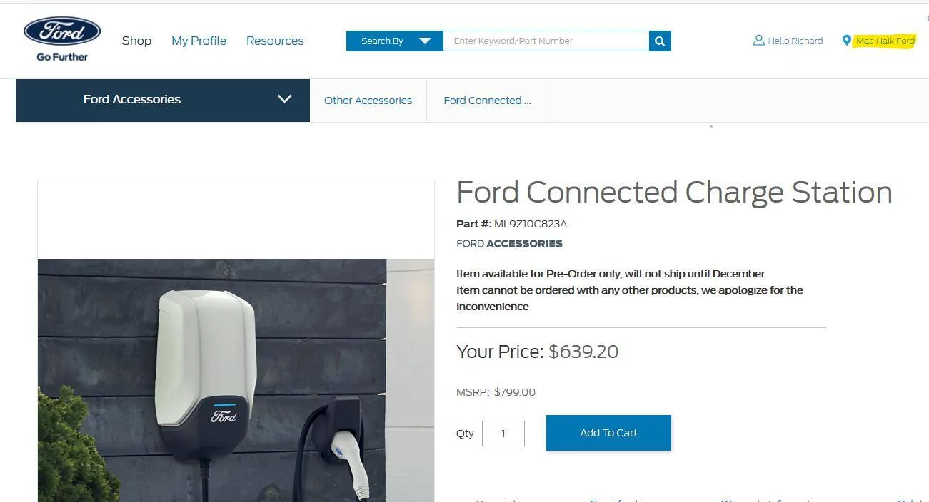 Ford Mustang Mach-E Ford Charging Station Now Available on Fordparts.com 1602265945806